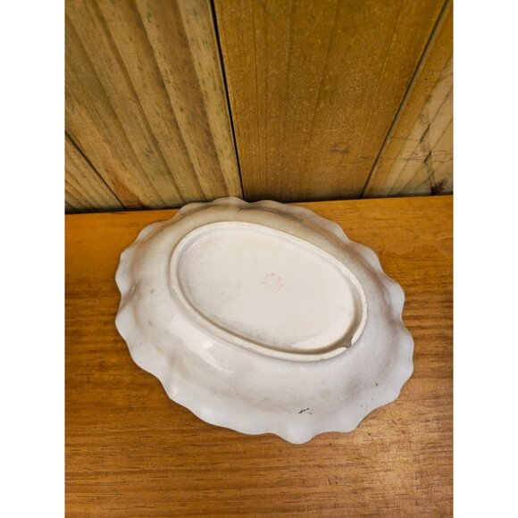 Vintage 12 Inch Porcelain Hand-Painted Fruit Bowl With Blue & Gold Detailing - Picture 6 of 6